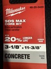Milwaukee 48-20-5420 3-1 8 In  X 11-3 8 In  Sds-max Core Bit New