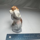Vtg Little Girl Hat Hug Saint Bernard Dog Porcelain Figurine