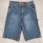 Ecko Unltd Shorts Boys 18 Blue Denim Cargo Y2k Relaxed Fit Baggy Utility Hip Hop
