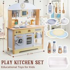 Woodenedu Kitchen Playset For Kids Ages 3-8 Wooden Pretend Play Kitchen 38x12x31
