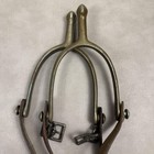 Vintage Ww1 Us Military Cavalry Spurs Wl Rowel-less Brass W  Leather Straps Pair