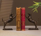 Cast Iron Stately Hounds Bookends - Dog Figurine Vintage Library Decor