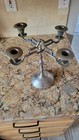 Vintage Heavy Silver Plated 4 Stem Light Candelabra Mid Century