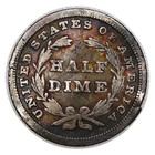1837 Seated Liberty Half Dime     Fine Details     Key Early Type Coin 