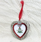 2024 Christmas Tree Ornament Photo Picture Frame Silver   Red Heartfelt Holidays