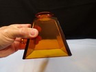Nos Amber Glass Mission Cowbell Style Ceiling Light Fixture Fan Lamp Shade