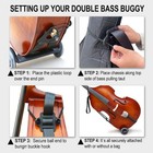 Double Bass Buggie Upright Bass Cart Transport Wheels Buggies Carry Strong New