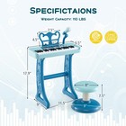 37-key Kids Piano Keyboard Toy Musical Electronic Instrument With Stool Blue