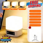 Rechargeable Led Bedsid Lamp Touch Control Night Light 3 Level Dim Digital Clock