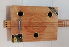 Cigar Box Guitar  3 String  Metal Frets  Piezo Sound Pu  Installed  see Desc 
