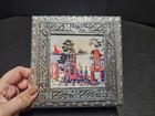 Keepsake Box Jewelry Tin Silver Antique Design Embossed Metal Wraped India