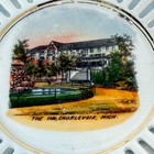 Charlevoix The Inn Mi Michigan Antique  Souvenir China Trinket Dish Plate