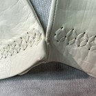 Woman   s 1950   s Fashion Gloves Off-white Woven Leather