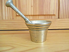 Vintage Solid Brass Apothecary 3  X  4  Mortar 8  Pestle Herb Pill Grinder