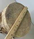 Vtg Native American Indian 15 drum Double Sided Hollow Log Hide W  Drumstick Euc