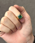 14k Solitaire Emerald Ring 14k Yellow Gold Natural Zambian Emerald Ring
