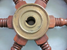 Vntgl Brass Ship Wheel - Beautiful Woodgrain Heavy 12 Inch Wooden