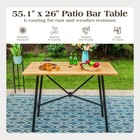 41   Bar Height Patio Dining Table Wood Like Outdoor Bar Table W  Umbrella Hole