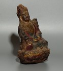 Tibet 1700s Old Buddhist Painted Clay Tsa Tsa Buddha Statue Guru Padmasambhava