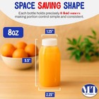 Mt Products Plastic Juice Bottles With Caps 8 Oz - Set Of 12 Bottles And 12 Caps