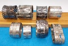 Antique Victorian Silver Plate Napkin Rings Etched Engraved Monogram Lot Ornate