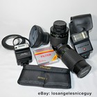 Misc 35mm Film Camera Lens And Parts Lot  Minolta  Pentax  Vivitar  Toyo  Nikon