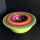 Vintage 1990s Zak Designs 6 Nesting Melamine Mixing Bowls Rainbow Colors