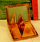 Elgin American Vintage Guilloche Pink Flower Powder Rouge Compact Art Deco Gold