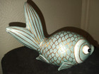 Vintage Koi Fish Gold Trim Ceramic  82a 