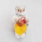 Vintage Japan Tn Wind Up Knitting Cat Tin Toy With Box - Works  Please See Video