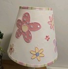 2011 Target Circo 18  Table Lamp White Wood Pink Flower Floral Applique Shade 