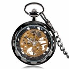 Vintage Mechanical Pocket Watch Skeleton Steampunk Pendant Chain Mens Womens