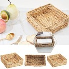 Handwoven Hyacinth Bathroom Napkin Holder Durable Square Decorative Bathroom P3