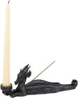 Ebros Gothic Stony Dragon Incense Burner And Candle Holder Figurine 10  Long