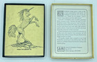Vintage Antioch Bookplates Unicorn Gold Border Box Set Of 35 Ex Libris Open Box