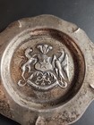 Antique Mexican 900 Silver Plata Fina Decorative Dish Coat Of Arms Ash Tray E120