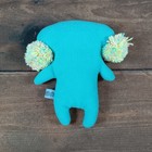 Uglydoll Uglu Teal Monster Plush Stuffed Animal Toy Pom Pom Accents