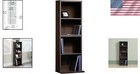 Cinnamon Cherry 3-tier Multimedia Storage Tower - Adjustable Dvd cd Organizer