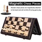 2 In 1 Wooden Magnetic Chess Set   Checkers Board Game-15   Foldable Chess Bo   