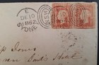 1862 Nsw Australia Cover Ties Pair 1d Dull Red Small Diadem Stamps Sydney-milson