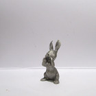 Spoontiques Pewter Bunny Rabbit Whispering Animal Diorama Miniature Art Figurine