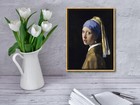 Bronze Gold Framed Canvas Art The Girl With A Pearl Earring By Jan Vermeer