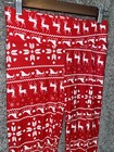 Derek Heart Womens Medium Christmas Leggings Red White Reindeer Soft Stretch