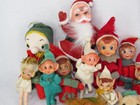 Vintage Lot Of 14 Christmas Knee Hugger Elves   Pixies   Santas   Stockings