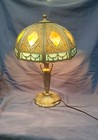 Antique Bent Slag Glass Lamp Filigree Art Nouveau Arts And Crafts Lamp