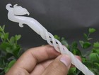 Exquisite Old Ancient Chinese White Jade Carving Bird Hairpin Hair Sticks