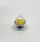 Vintage Dollhouse Miniature Footed Cheese Cake Stand Micro Board With Glass Dome
