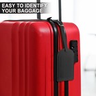 Pu Leather Luggage Name Tags Privacy Protection Travel Bag Labels Black 20p