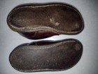 Antique Doll Leather Brown Shoes Late 1800s- Early 1900s