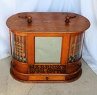 Antique Country Store Oak Merrick   s Double Spool Cabinet     July 20-1897 Dated